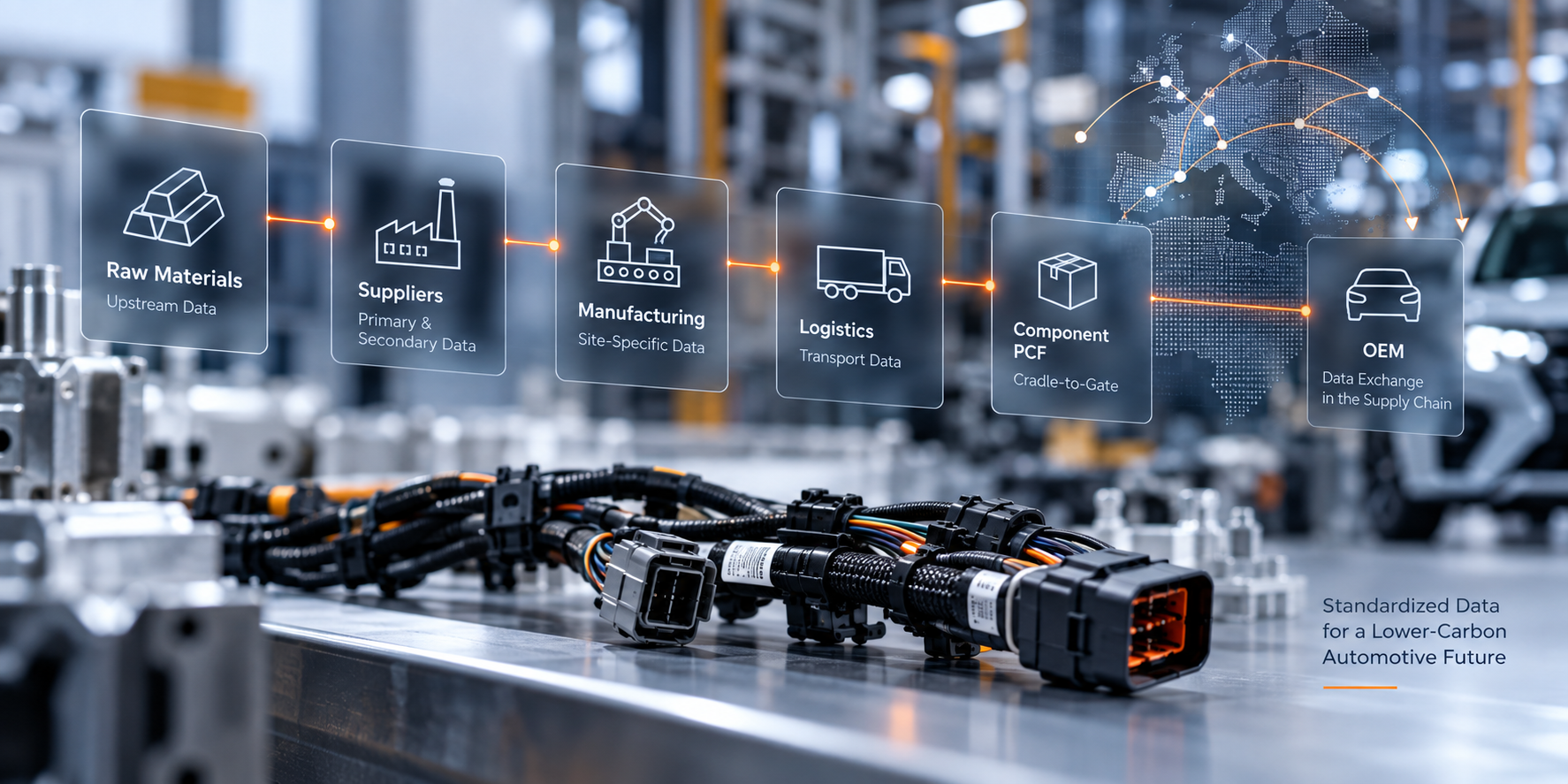 Catena-X PCF data exchange across the automotive supply chain