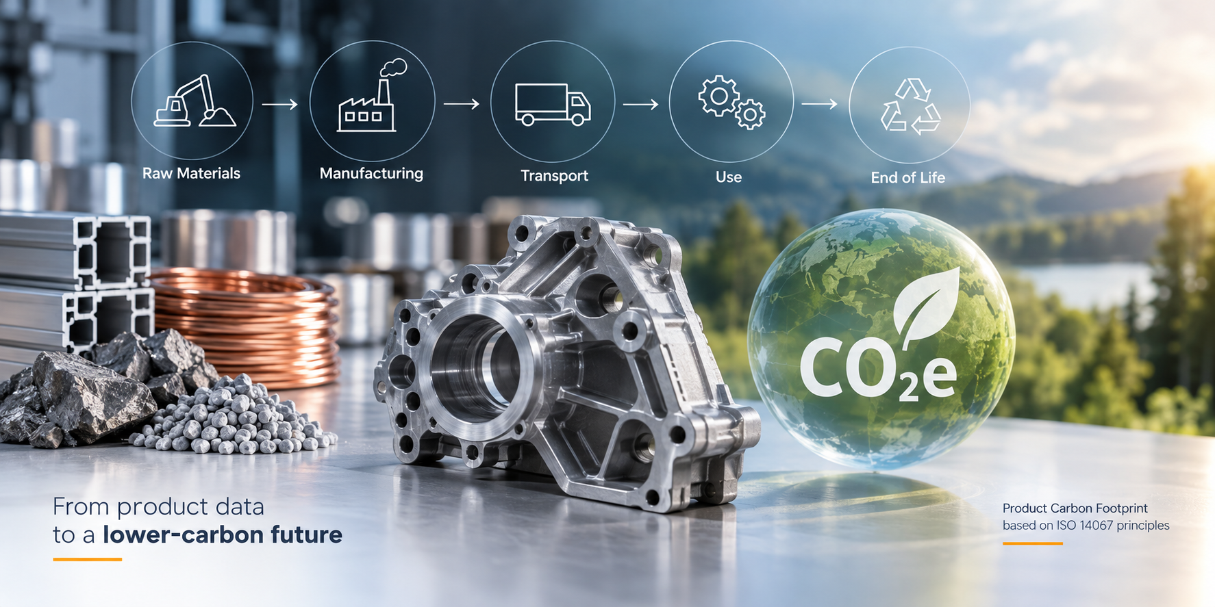 Product life cycle stages for ISO 14067 Product Carbon Footprint assessment